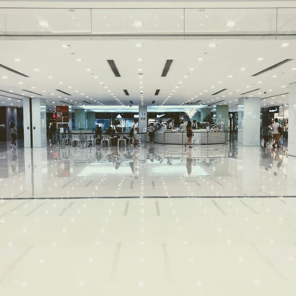 man walking in mall